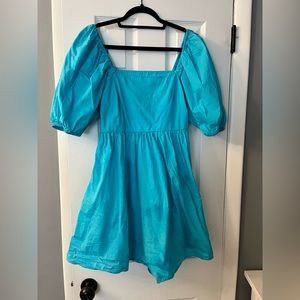 A New Day Open Back Blue Poplin Dress